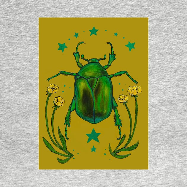 Floral Beetle  || Illustration by Chrysta Kay by chrystakay